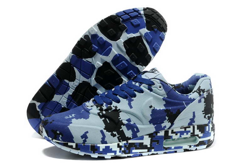 Air Max 87 Chaussures Hommes Jungle Camouflage Numerique Bleu Noir